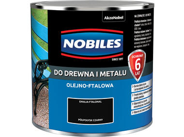 Zdjęcie: Farba ftalowa do drewna i metalu Ftalonal 0,25 L czarny półpołysk NOBILES