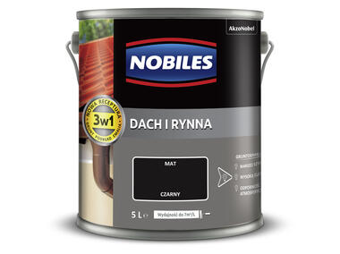 Zdjęcie: Farba emalia do dachów i rynien 5 L czarna NOBILES