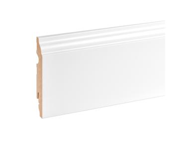 Zdjęcie: Listwa przypodłogowa MDF Biały RAL 9003 okleina półmat 9x1,6 cm dekor 1, 220 cm CEZAR
