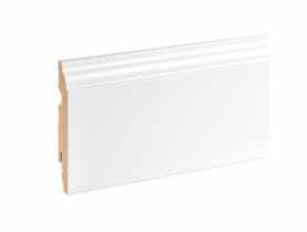 Listwa przypodłogowa MDF Biały RAL 9003 okleina półmat 9x1,6 cm dekor 1, 220 cm CEZAR