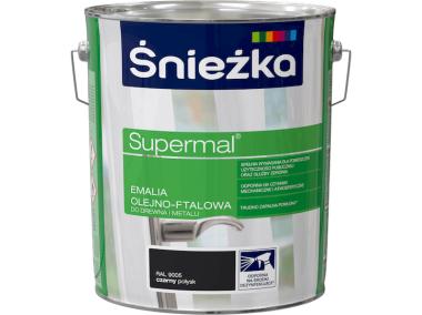 Zdjęcie: Emalia Supermal czarny RAL9005 10L ŚNIEŻKA