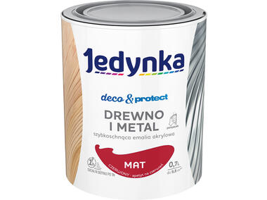 Emalia akrylowa Deco&Protect drewno i metal mat czerwony 0,7 L JEDYNKA