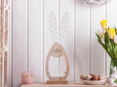 Zdjęcie: Figurka drewniana Zając Z Napisem 44x14,5x5,5 cm Wzór I ALTOMDESIGN