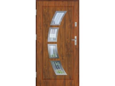 Zdjęcie: Drzwi zewnętrzne stalowo-drewniane Disting Figaro 03 Dąb złoty 80 cm lewe KR CENTER