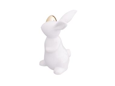 Zdjęcie: Figurka porcelanowa zając ze złotym jajkiem 8x7x12,5 cm ALTOMDESIGN