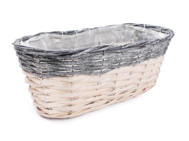 Zdjęcie: Balkonówka doniczka wiklinowa z folią 38x18x14 cm TIN TOURS