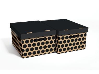 Zdjęcie: Pudło A4 Kropki czarne 2 szt. 25x18x33 cm BERTONI