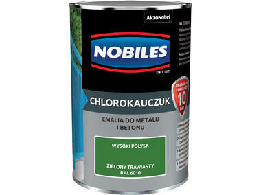 Emalia do metalu i betonu Chlorokauczuk zielony trawiasty wysoki połysk 0,9 L NOBILES