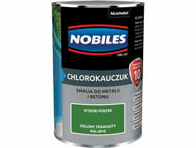 Emalia do metalu i betonu Chlorokauczuk zielony trawiasty wysoki połysk 0,9 L NOBILES