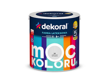 Zdjęcie: Farba lateksowa Moc Koloru lekko szary 2,5 L DEKORAL