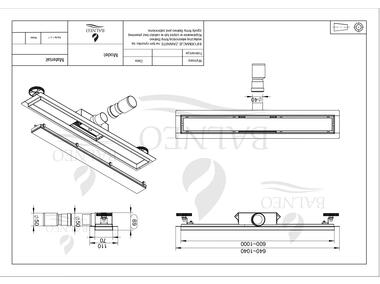 Zdjęcie: Odpływ liniowy szklany Double Dark G-Drain - Next - 60 cm BALNEO