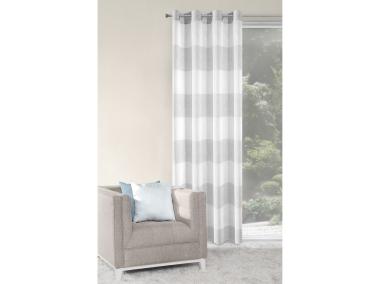 Zdjęcie: Zasłona Noel 140x250 cm biało-srebrna na przelotkach EUROFIRANY