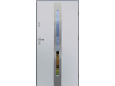 Drzwi zewnętrzne stalowo-drewniane Disting Otello 12 Biały 90 cm prawe KR CENTER
