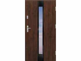 Drzwi zewnętrzne stalowo-drewniane Disting Olivio Glass 02 Orzech 100 cm prawe KR CENTER