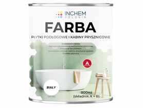 Farba Płytki podłogowe kabiny prysznicowe, biały, zestaw 800 ml INCHEM POLONIA