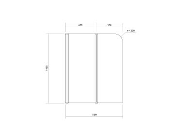 Zdjęcie: Parawan nawannowy Easy dwuelementowy 140x115 cm CERSANIT