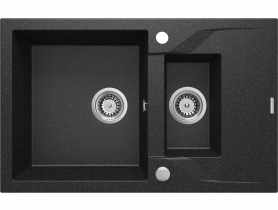 Zlewozmywak Andante grafitowy granit 1,5K Z/O 780x490x194, space saver DEANTE