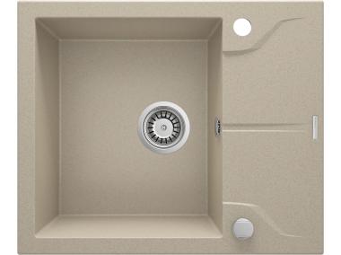 Zdjęcie: Zlewozmywak Andante piaskowy granit 1K Z/KO 590x490x194, space saver DEANTE