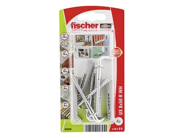 Zdjęcie: Kołek uniwersalny z kołnierzem i hakiem prostym Ux 8x50 mm WH K NV FISCHER