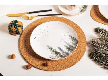 Zdjęcie: Talerz deserowy Misty Forest 20 cm biały dekoracja las ALTOMDESIGN