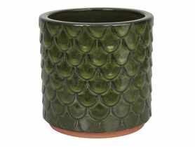Donica ceramika szkliwiona Cylinder 28x25 cm zieleń CERMAX