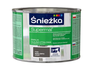 Zdjęcie: Emalia Supermal szary jasny F566 0,4L ŚNIEŻKA