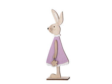 Zdjęcie: Figurka Pani Zając z welurową sukienką 7,5x3,5x22,5 cm kolor fioletowy ALTOMDESIGN