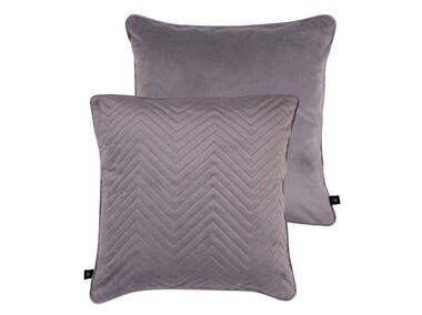 Zdjęcie: Welwetowa poszewka tłoczona zygzak velvet regular chic szara 45x45 cm