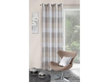 Zdjęcie: Zasłona Emily 140x250 cm beżowa na przelotkach EUROFIRANY