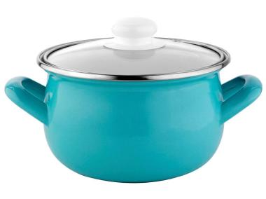 Zdjęcie: Garnek emaliowany Capri Pyza 22 cm - 5,3 L morski EMALIA PLESZEW