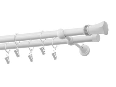 Zdjęcie: Karnisz podwójny 19/19 mm Diament biały 240 cm GARDINIA