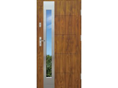 Zdjęcie: Drzwi zewnętrzne stalowo-drewniane Disting Nicolo 05B Dąb złoty 90 cm prawe KR CENTER