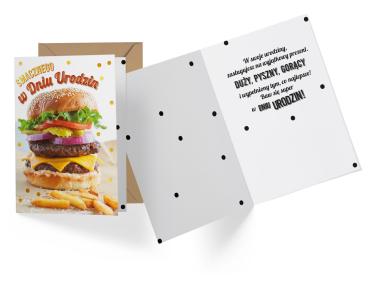 Zdjęcie: Karnet PR-366 Urodziny - burger KUKARTKA