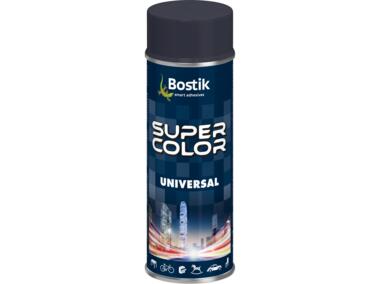 Zdjęcie: Lakier uniwersalny ogólnego zastosowania Super Color Universal antracyt RAL 7016 400 ml BOSTIK