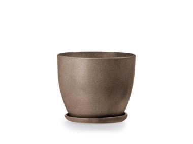 Zdjęcie: Doniczka Klasik 4 brąz struktura 21x17 cm FLOWERPOT