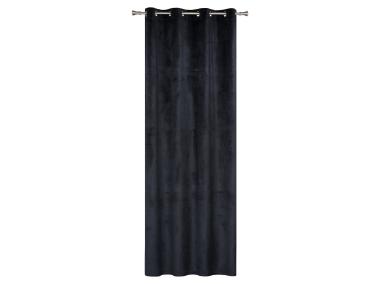 Zdjęcie: Zasłona z kółkami VELVET 140x260 cm, kol. czarny