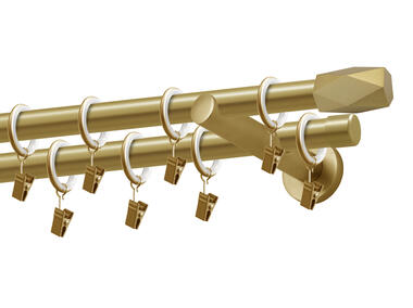 Zdjęcie: Karnisz podwójny Hex 19/19 mm złoty 160 cm GARDINIA