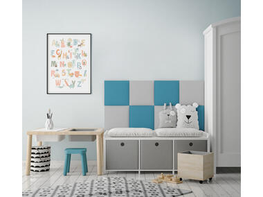 Zdjęcie: Panel tapicerowany kwadratowy Mollis Mono 30x30 turkus STEGU