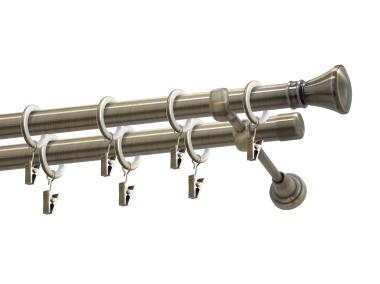 Zdjęcie: Karnisz podwójny Jazz 19/19 mm - 160 cm mosiądz GARDINIA