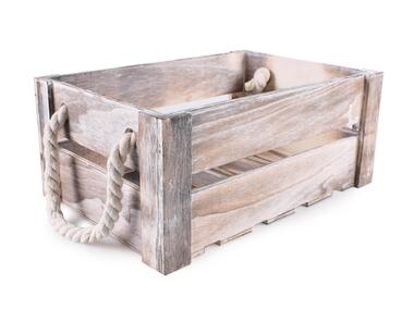 Zdjęcie: Skrzynka drewniana z uchwytami 31x21x13 cm dekoracyjna TIN TOURS