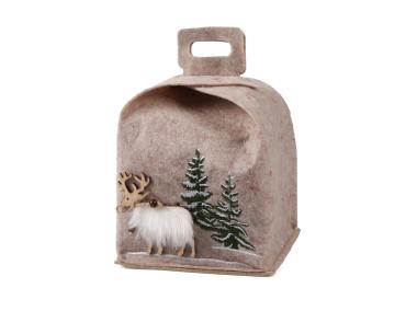 Zdjęcie: Torebka filcowa renifer 16x16x20/24 cm zamykana TIN TOURS