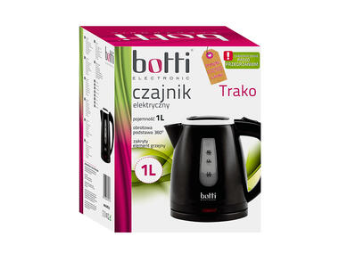 Zdjęcie: Czajnik elektryczny Trako 1 L KEC-1007 czarny BOTTI