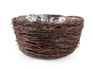 Zdjęcie: Koszyk z gałązek z brzozy z folią 34x34x16 cm TIN TOURS