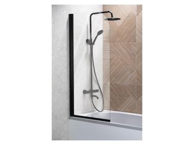 Zdjęcie: Parawan nawannowy Modern 1, 67x140 cm czarny szkło przejrzyste KFA