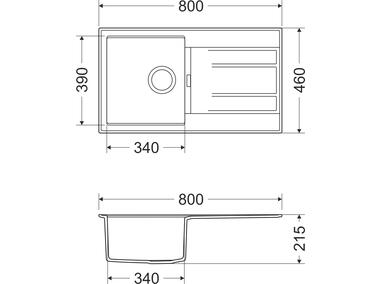 Zdjęcie: Zlewozmywak granitowy Avangard 1-komorowy piaskowy 80x46x21,5 cm bateria Elite F MILÓ