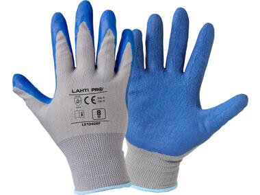 Rękawice lateks niebiesko-szare, 12 par, 9, CE, LAHTI PRO