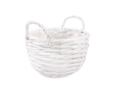 Zdjęcie: Osłonka wiklinowa z uchwytami 26x26x16/23 h cm biała TIN TOURS