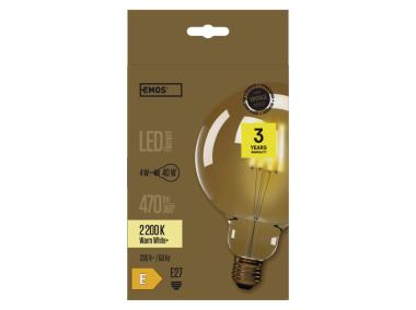 Zdjęcie: Żarówka LED Vintage G125, E27, 4 W (40 W), 470 lm, ciepła biel EMOS