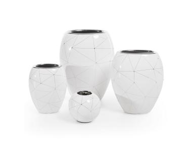 Zdjęcie: Wazon dekoracyjny Nila 12x10x15 cm biało-srebrny EUROFIRANY