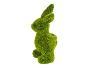Zdjęcie: Figurka zając porcelanowa pokryta sztuczną trawą 8x7,5x16,5 cm ALTOMDESIGN